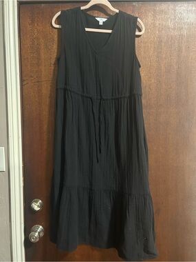 Time and Tru Midi 100% Cotton Sleeveless Drawstring Dress